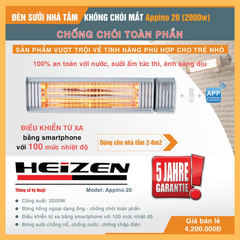 Copy of Đèn sưởi không chói mắt 2000W có điều khiển - HEITR