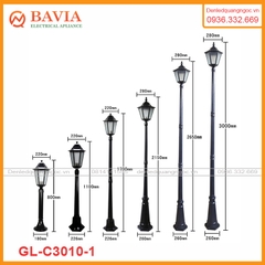Kích thước cột đèn sân vườn cổ điển PLCD001 Kích thước cột đèn sân vườn cổ điển PLCD001