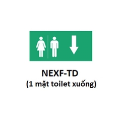 Hình chỉ hướng mặt toilet xuống Đèn Exit - sự cố NEXF-TD