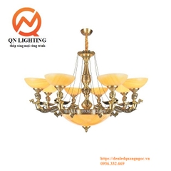 Đèn chùm đồng chao đá cao cấp BAVIA QN-HT944 Đèn chùm đồng chao đá cao cấp BAVIA QN-HT944