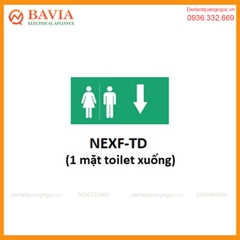 Hình chỉ hướng mặt toilet xuống Đèn Exit - sự cố NEXF-TD