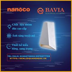 Đèn gắn tường ngoài trời NBL2553S  Nanoco, 9W ánh sáng vàng Đèn gắn tường ngoài trời NBL2553S  Nanoco, 9W ánh sáng vàng