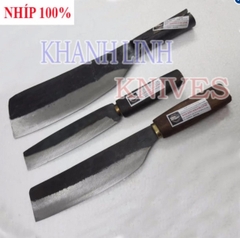 Bộ dao nhà bếp số 3  loại đặc biệt Khánh Linh - Đa Sỹ làm bằng nhíp 100% (dao phay chặt, dao bài thái, chuối bột)
