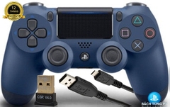 Tay chơi game Dualshock 4 Xanh G22 Kèm Dây Sạc Và USB Bluetooth 5.0 Chính Hãng