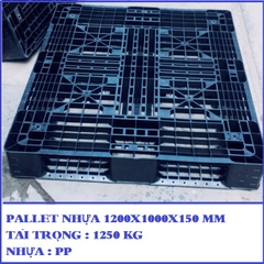 PALLET NHỰA 1200X1000X150 MM MÀU ĐEN