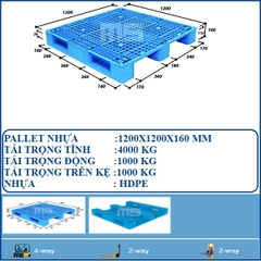 PALLET NHỰA 1200X1200X160 MM