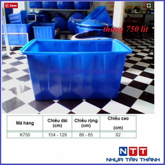 THÙNG CHỮ NHẬT 750 LÍT