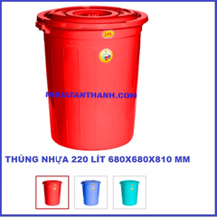 THÙNG GẠO 220 LÍT 680X680X810 MM