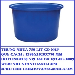 THÙNG NHỰA TRÒN 750L CÓ NẮP