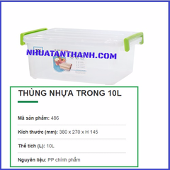 THÙNG NHỰA TRONG 10 LÍT 380X270X145 MM