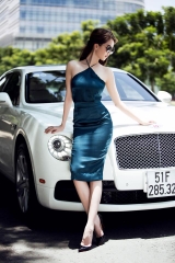 Đầm ôm body kiểu cổ yếm hở ngang lưng tuyệt đẹp