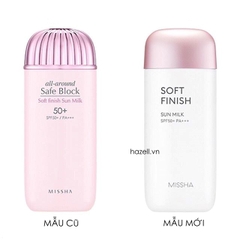 Kem chống nắng Missha All Around Safe Block Soft Finish Sun Milk Spf50+ PA+++ - 70ml (Hồng)