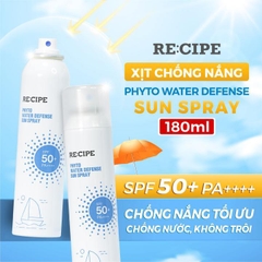 Xịt chống nắng RE:CIPE Phyto Water Defense Sun Spray SPF50+ PA++++ - 180ml