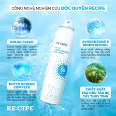 Xịt chống nắng RE:CIPE Phyto Water Defense Sun Spray SPF50+ PA++++ - 180ml