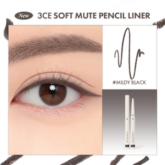 Chì kẻ mắt, bọng mắt 3CE Soft Mute Pencil Liner 0.1g