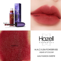 Son kem lì M.A.C X Lisa Powder Kiss Liquid Lip Colour 5ml (Tím)