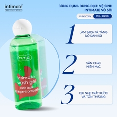 Dung dịch vệ sinh dạng gel Ziaja Intimate Vỏ Sồi 200ml