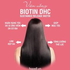 Viên uống hỗ trợ làm đẹp tóc và móng DHC Sustained Release Biotin 30 Day