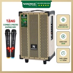 Loa Kéo Mini Nanomax T-10 Thùng Trắng Bass 25cm 200w