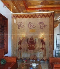 Rèm trang trí phòng thờ gỗ Pơmu Đỉnh Hạc PLT