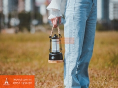 Đèn Led dã ngoại pin sạc Retro Hemp Rope Lantern Wild Land