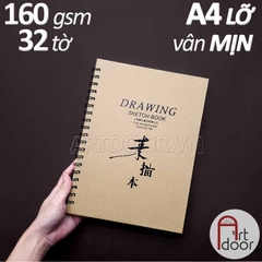 Sổ vẽ chì DRAWING Sketchbook mỏng 160gsm (vân mịn)