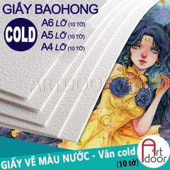 Giấy vẽ màu nước BAOHONG 100% Cotton dày 200~300gsm (vân nổi Cold)