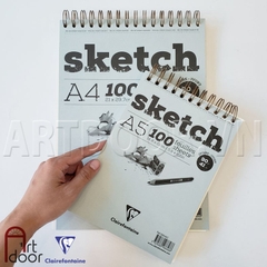 Sổ vẽ chì CLAIREFONTAINE Sketch giấy Ngà mỏng 90gsm (vân mịn)