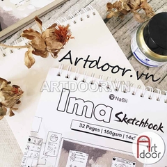 Sổ vẽ chì NABII Ima Sketchbook giấy Ngà mỏng 160gsm khổ Lỡ (vân mịn, 32 tờ)