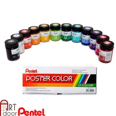 Bộ màu vẽ Poster PENTEL Postercolor Hũ 12~30ml (hộp giấy)