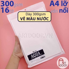 Giấy vẽ hoặc Sổ màu nước NABII Aqua Fat 55% Cotton dày 300gsm (vân nổi Cold)