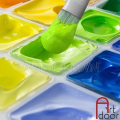 Màu vẽ Gouache HIMI Trắng (white) học vẽ trang trí màu, pha cùng pentel poster