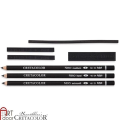 Bộ dụng cụ vẽ chì CRETACOLOR Nero than Mịn (hộp thiếc) - 7 món (40008) - [xả kho]