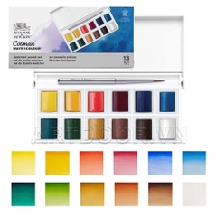 Bộ màu Nước Nén WINSOR & NEWTON Cotman (hộp nhựa kèm 1 cọ)