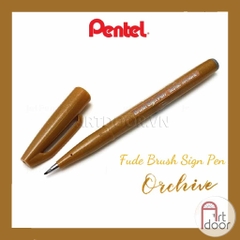 Bút màu viết thư pháp PENTEL Fude Touch (cây lẻ) - [xả kho]