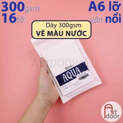 Giấy vẽ hoặc Sổ màu nước NABII Aqua Fat 55% Cotton dày 300gsm (vân nổi Cold)