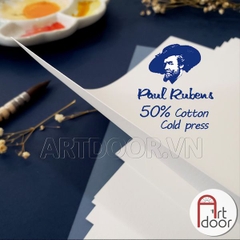 Giấy vẽ màu nước PAUL RUBENS 50% Cotton dày 300gsm (vân nổi Cold)