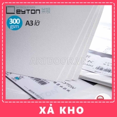 Giấy vẽ màu nước LEYTON khổ lớn A3 100% Cotton dày 300gsm (vân mịn/ nổi) - [HỎA TỐC HCM] - [xả kho]