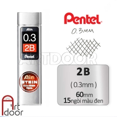 Ruột ngòi chì bấm PENTEL Ain Stein siêu cứng 2B (đủ size)