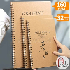 Sổ vẽ chì DRAWING Sketchbook mỏng 160gsm (vân mịn)