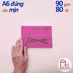 Sổ vẽ chì CLAIREFONTAINE Graf It mỏng 90gsm (vân mịn) - Bìa HỒNG A6 (80 tờ) - [xả kho]