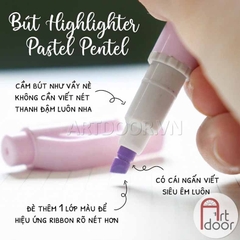 Bút màu dạ quang PENTEL Pastel (cây lẻ) - [xả kho]