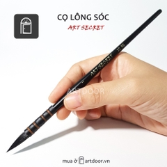 Cọ vẽ đầu Mop màu nước ART SECRET lông Sóc cán Đen (22RQ)