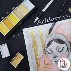 Bộ màu Nước Nén Nhũ GANSAI TAMBI Starry (hộp giấy) - 6 Màu