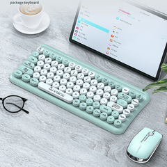 Bộ bàn phím mini 85 phím nút tròn và chuột không dây LANGTU LT700 dùng cho văn phòng