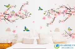Decal dán tường Hoa đào mùa xuân bộ đôi