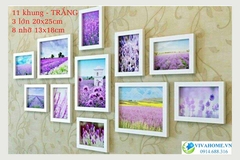 Khung ảnh treo tường mầu trắng hình ô van