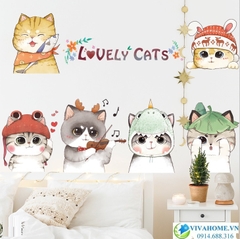 Decal dán tường Lovely cats