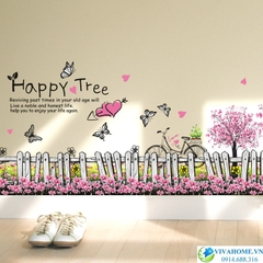 Decal dán chân tường Happy tree