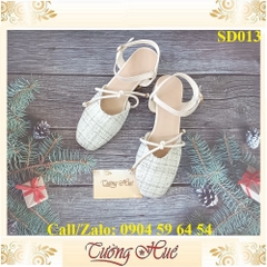 [Ảnh Thật 100%] [FULLBOX] Giày Sandal Cao Gót Bít Mũi Mũi Vuông Thắt Nơ Gót Vuông Cao 3CM - Hàng Quảng Châu